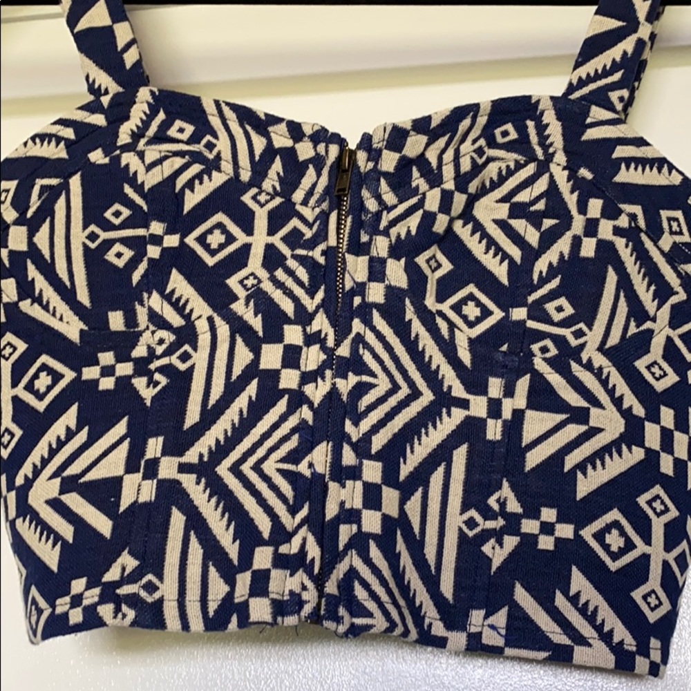 Urban Outfitters Staring At Stars Zipper Crop Top